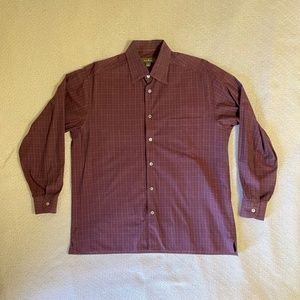 Large Ermenegildo Zegna button-up shirt. Maroon. 100% Cotton.
